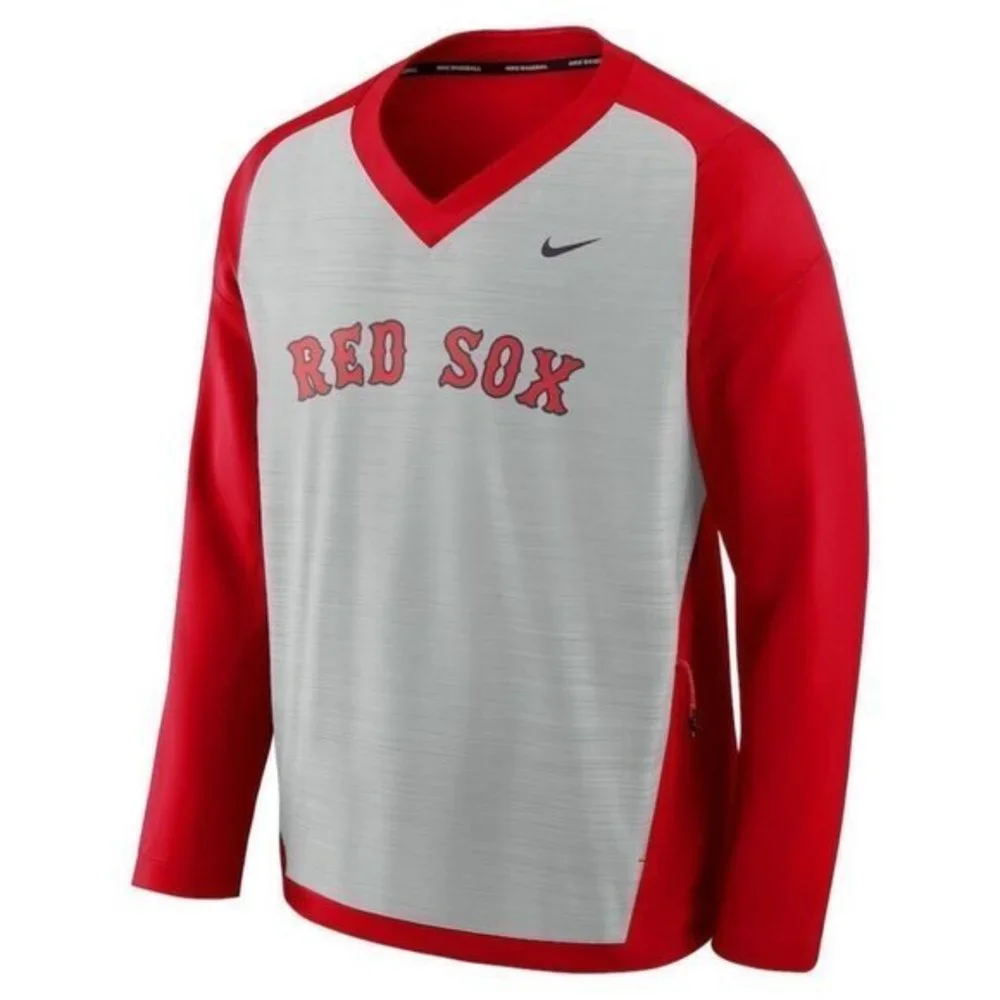 Nike‎ Boston Red Sox Performance Pullover Windshirt Men's Size L Red Gray
